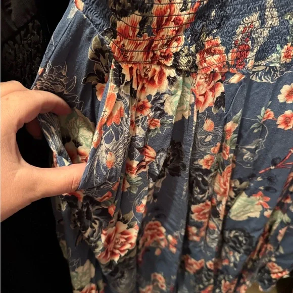 Torrid Striped Blue and Orange Floral Dress - Picture 4 of 4